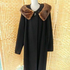 1960s Fur Collar Cashmere Coat